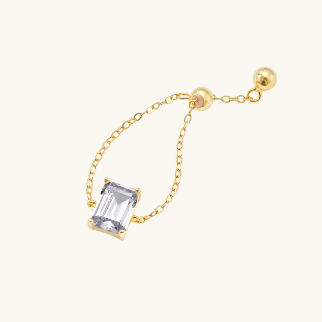 Gold Adjustable Chain Ring