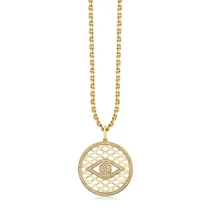 Gold & Diamond Fishnet Eye Pendant
