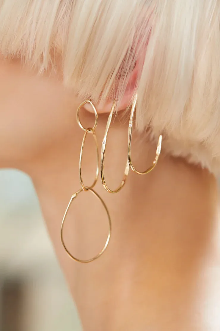 Gold & Diamond Hoops