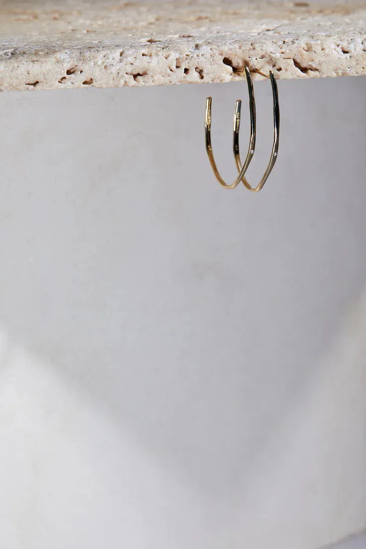 Gold & Diamond Hoops