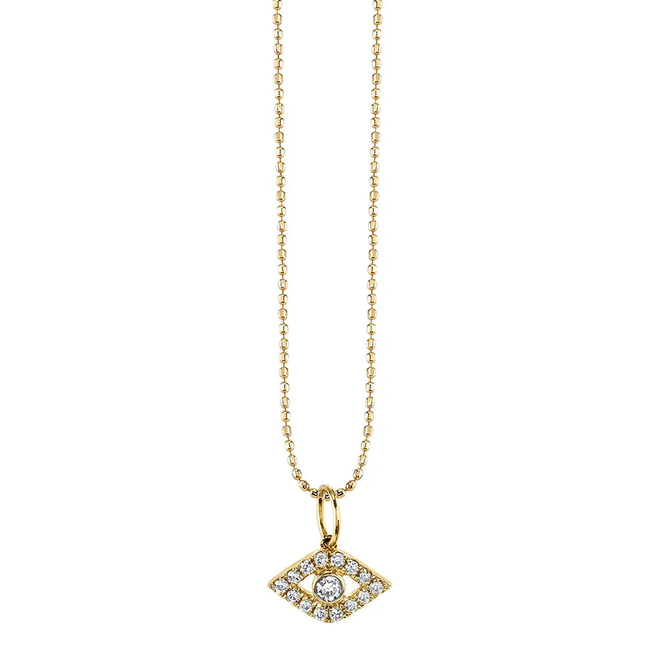 Gold & Diamond Large Bezel Eye Charm
