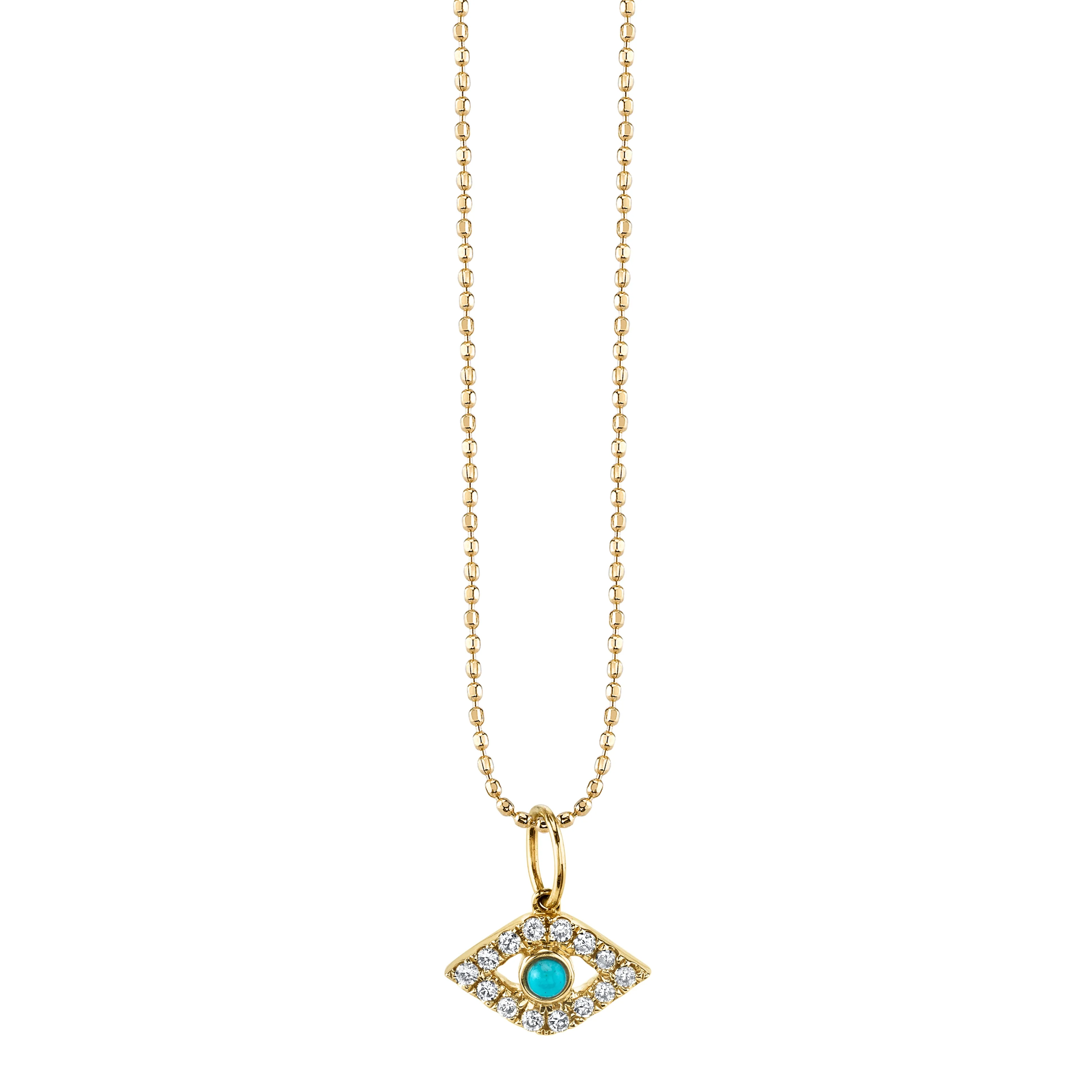 Gold & Diamond Large Bezel Eye Charm