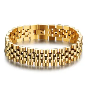 Gold Color Stainless Steel Bracelet, Luxury Men’s Wristband, Jewelry Gift for Men