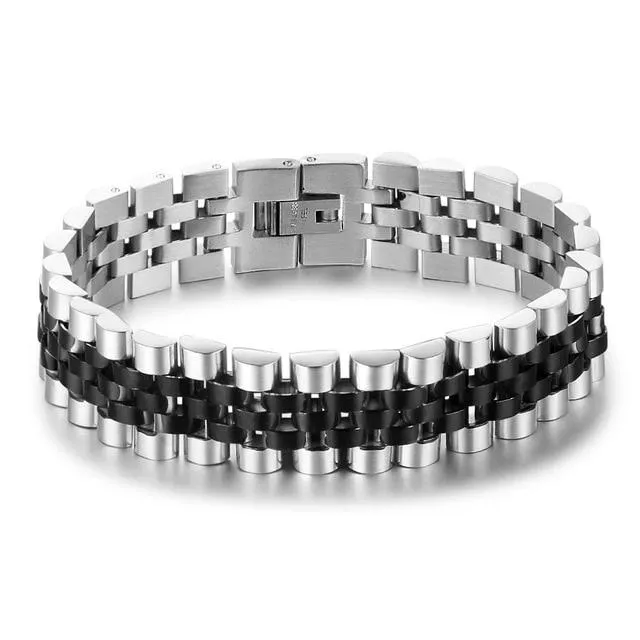 Gold Color Stainless Steel Bracelet, Luxury Men’s Wristband, Jewelry Gift for Men