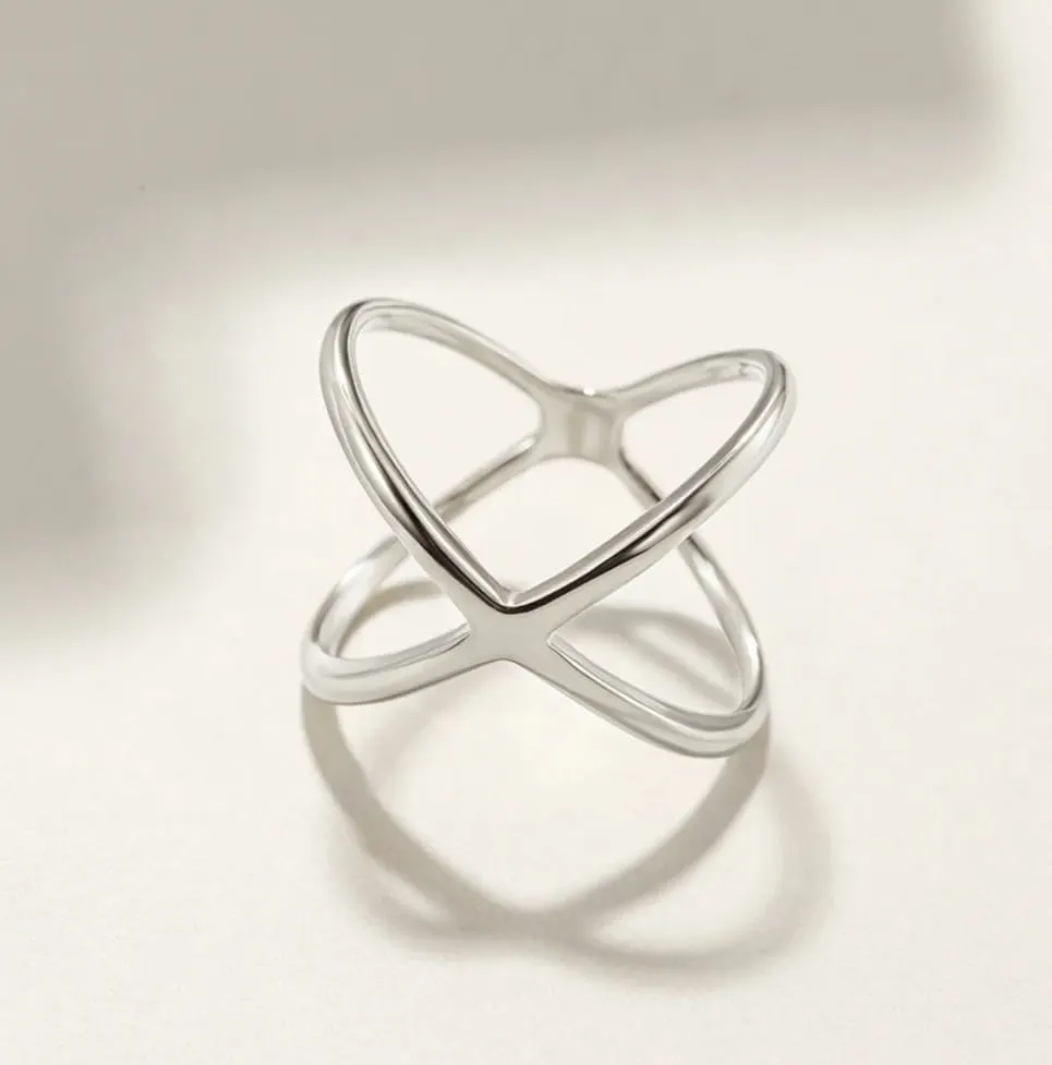 Gold Crossover Ring
