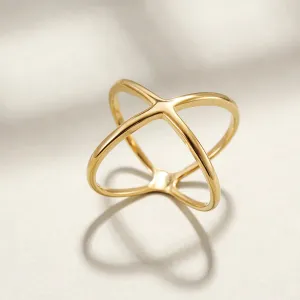 Gold Crossover Ring