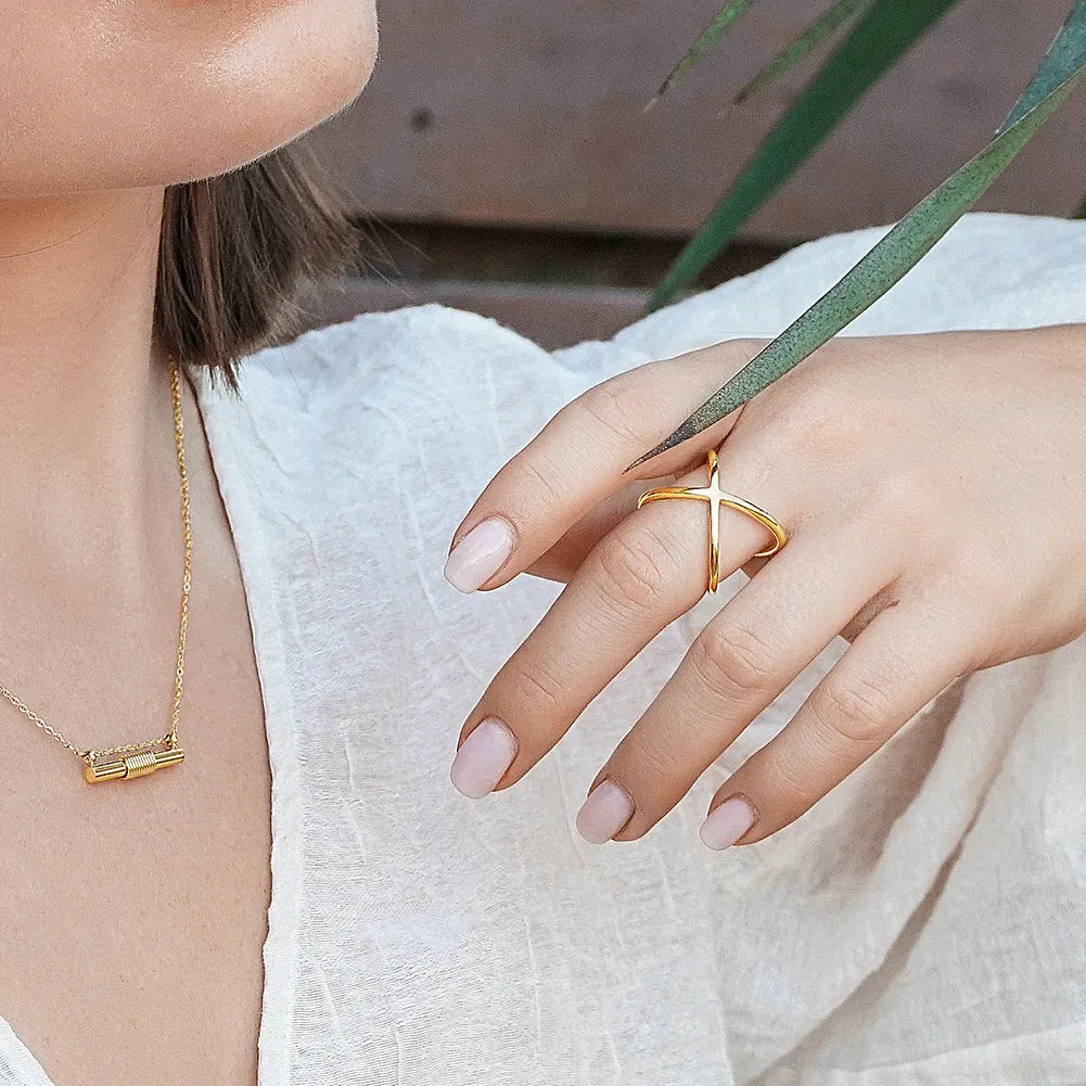 Gold Crossover Ring