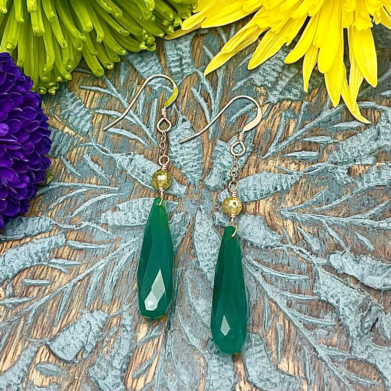 Gold filled Quartz Handmade Earrings