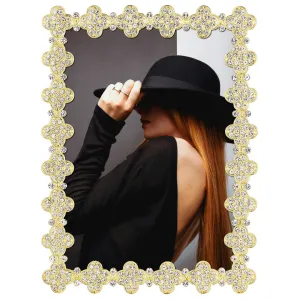 Gold Pavé Clover Frame by Olivia Riegel