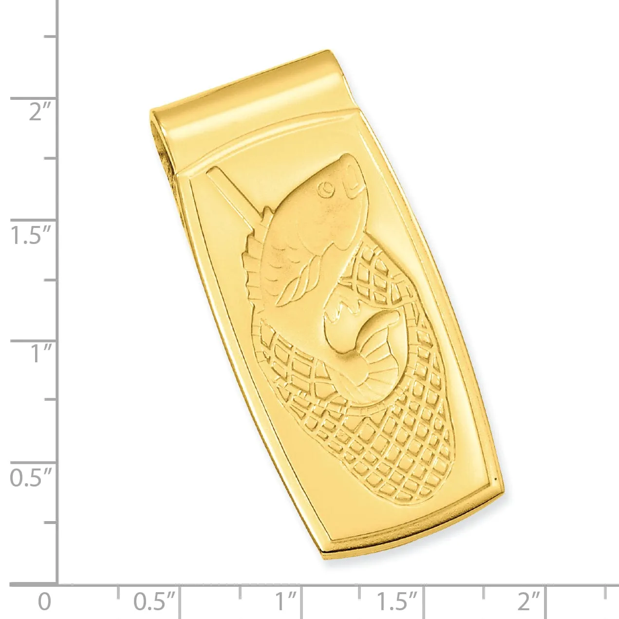 Gold Plated Fish in Net Hinged Money Clip