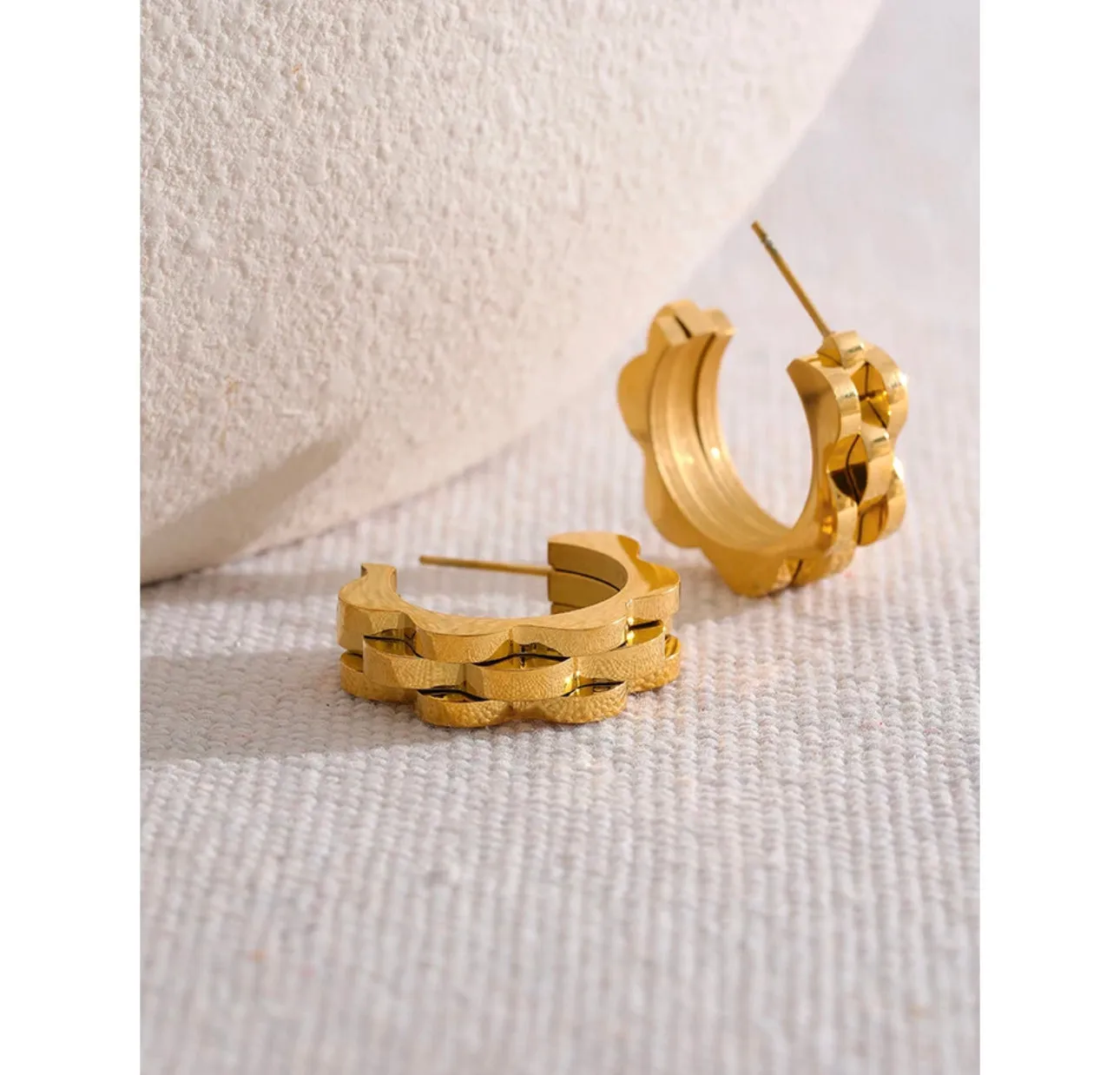 Gold Plated over Stainless Steel Hoops 200-20 | Erika Williner Designs