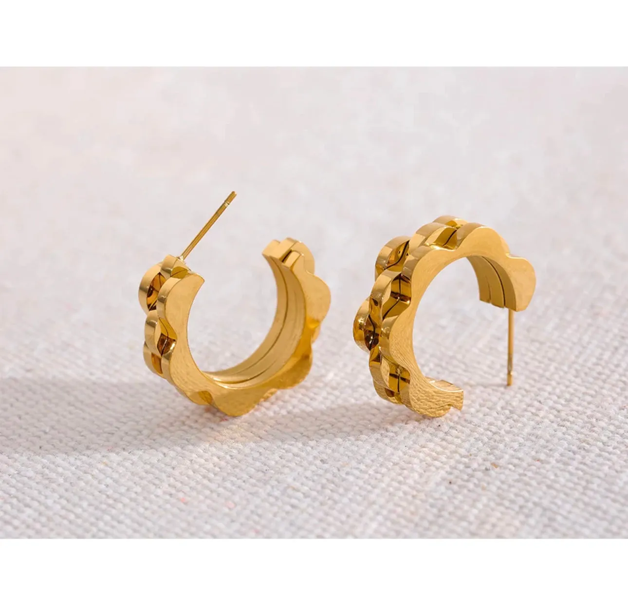 Gold Plated over Stainless Steel Hoops 200-20 | Erika Williner Designs