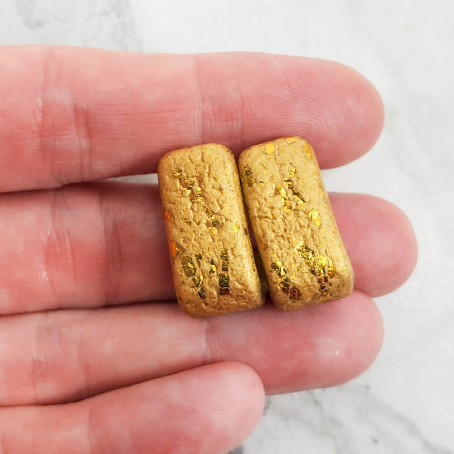 Gold Sparkle Huggie Earrings - Solid Color for a Hint of Glamour