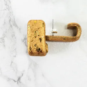 Gold Sparkle Huggie Earrings - Solid Color for a Hint of Glamour