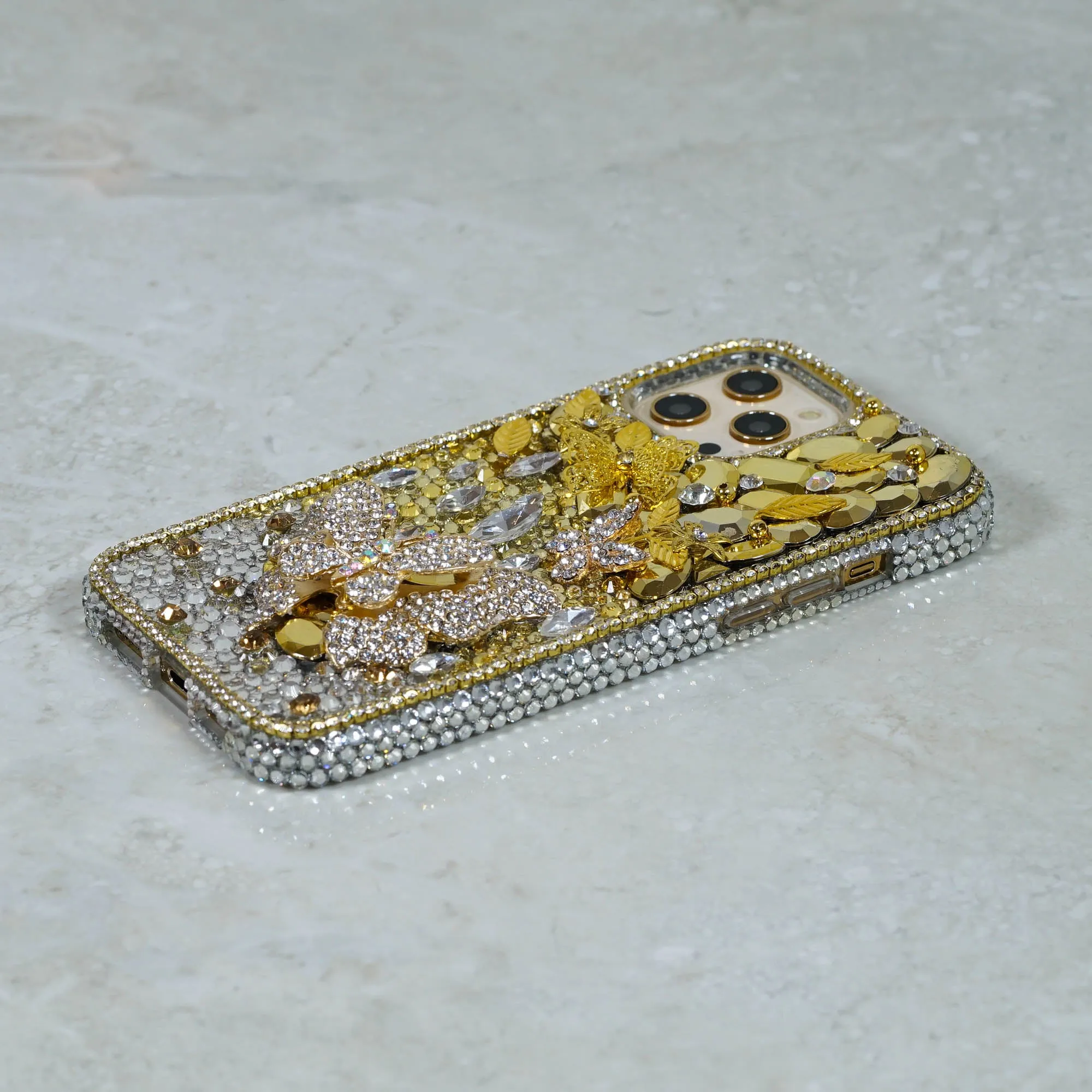 GOLDEN GAGA WITH DIAMOND BUTTERFLIES Design (Style 828)