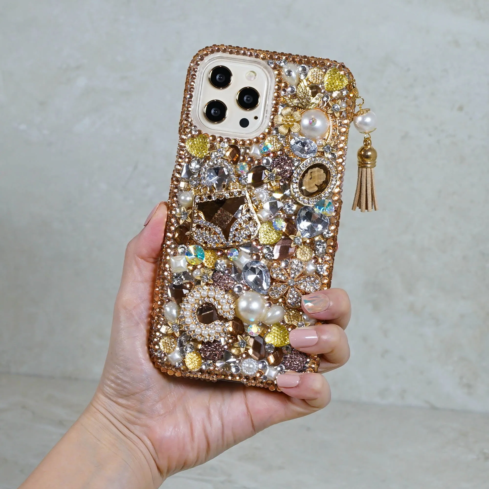 Golden Glory Design with Tassel Phone Charm (style 496)