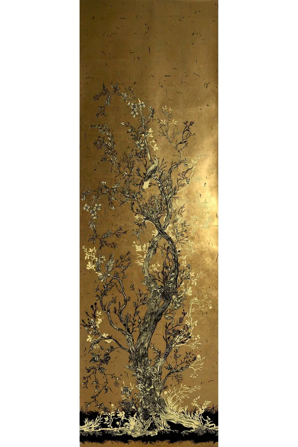golden oriole wallpaper panels