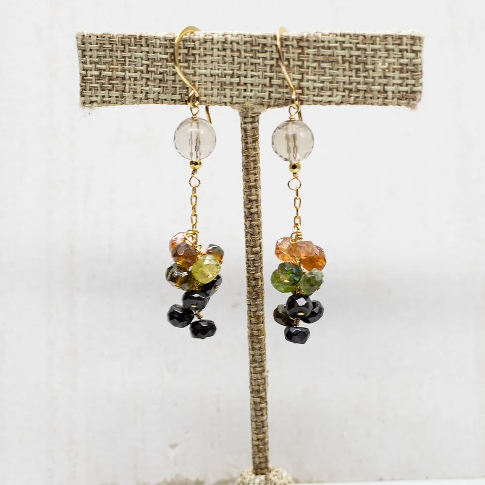 Golden Tourmaline Tassel Earrings