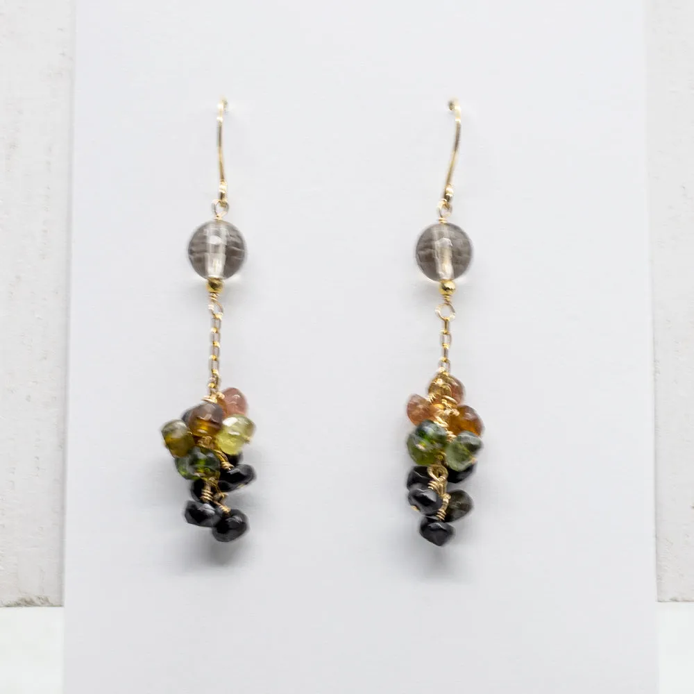 Golden Tourmaline Tassel Earrings
