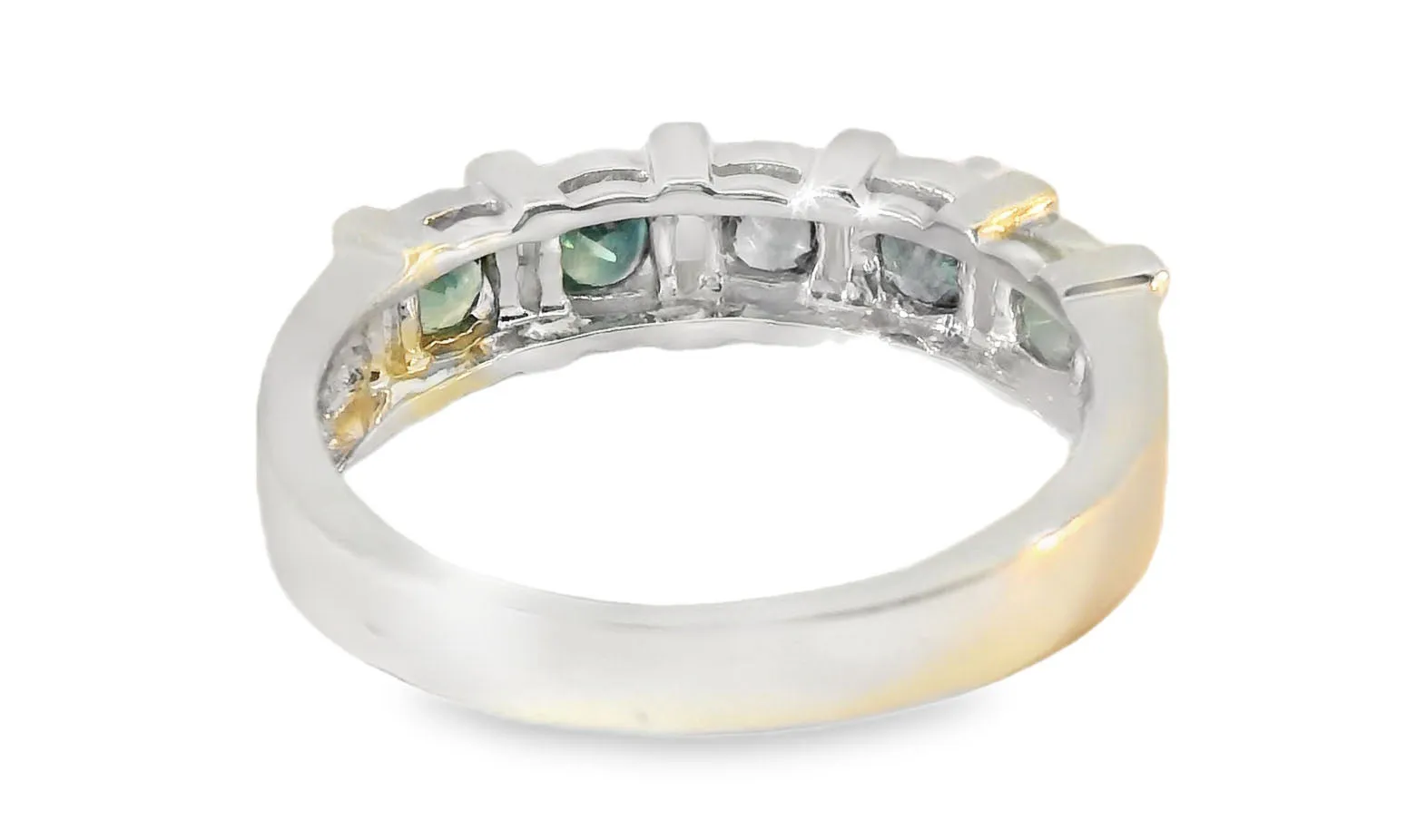 Gorgeous Estate 14K White Gold Diamond Sapphire Stacking Band Ring