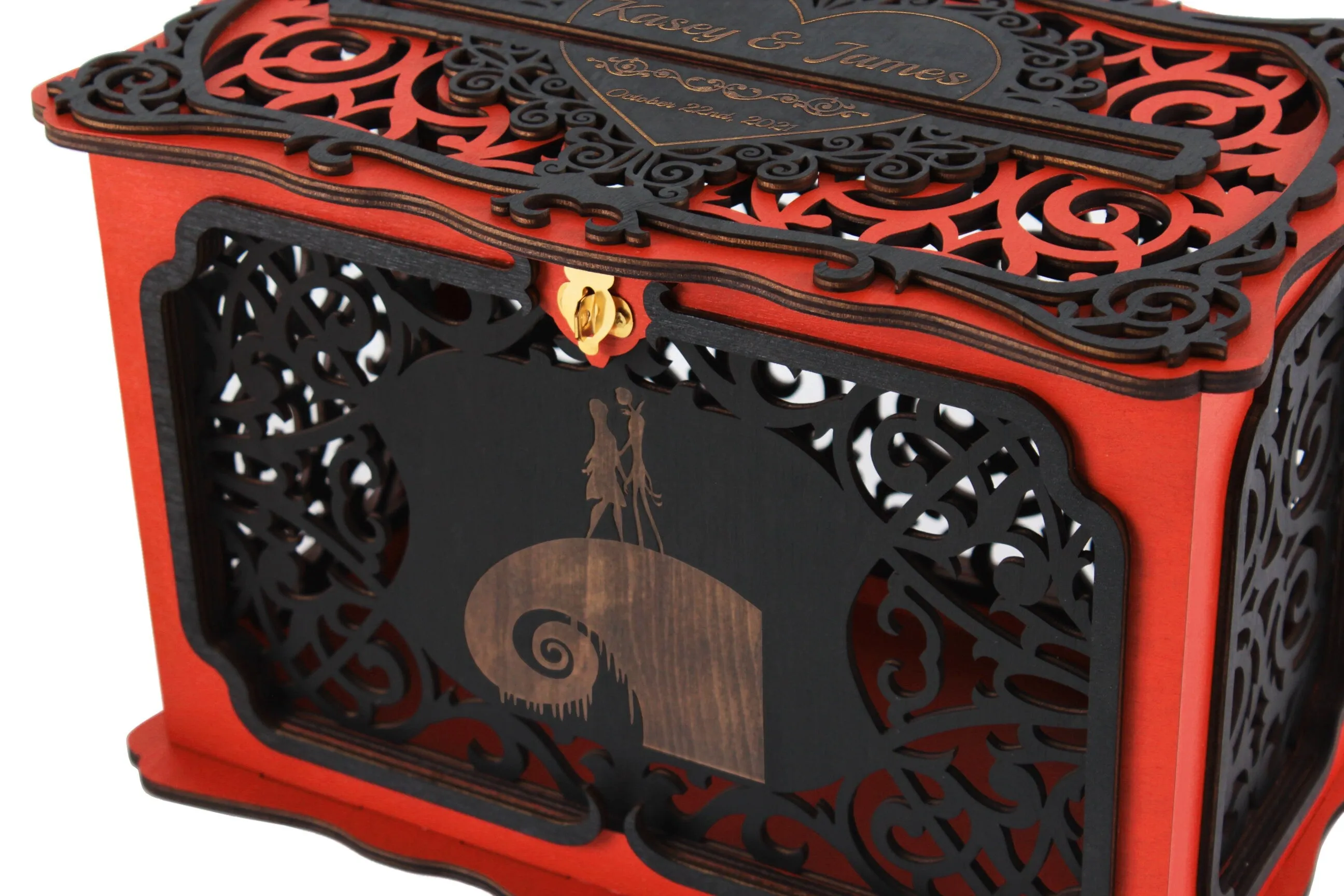 Gothic Wedding Card Box, Jack Sally Wedding Cards Holder, Christmas Tales, Wishes Well, Halloween Wedding Money Box, Nightmare Wedding Post,Wedding Gift, Handmade Gifts