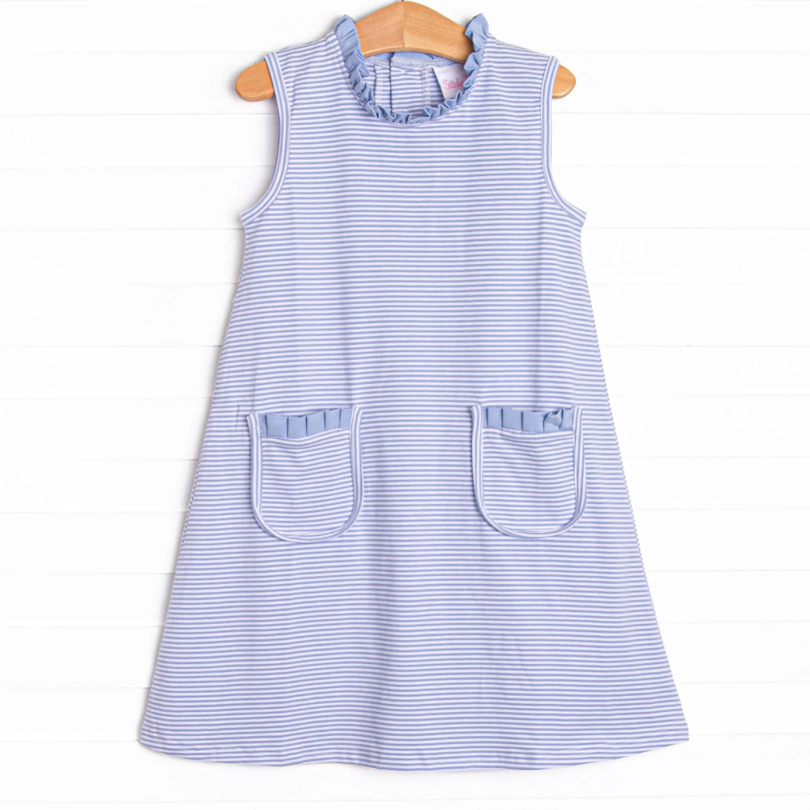 Grace Pocket Dress, Periwinkle Stripe