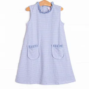 Grace Pocket Dress, Periwinkle Stripe