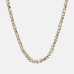 Graduated Round Cut Tennis Necklace