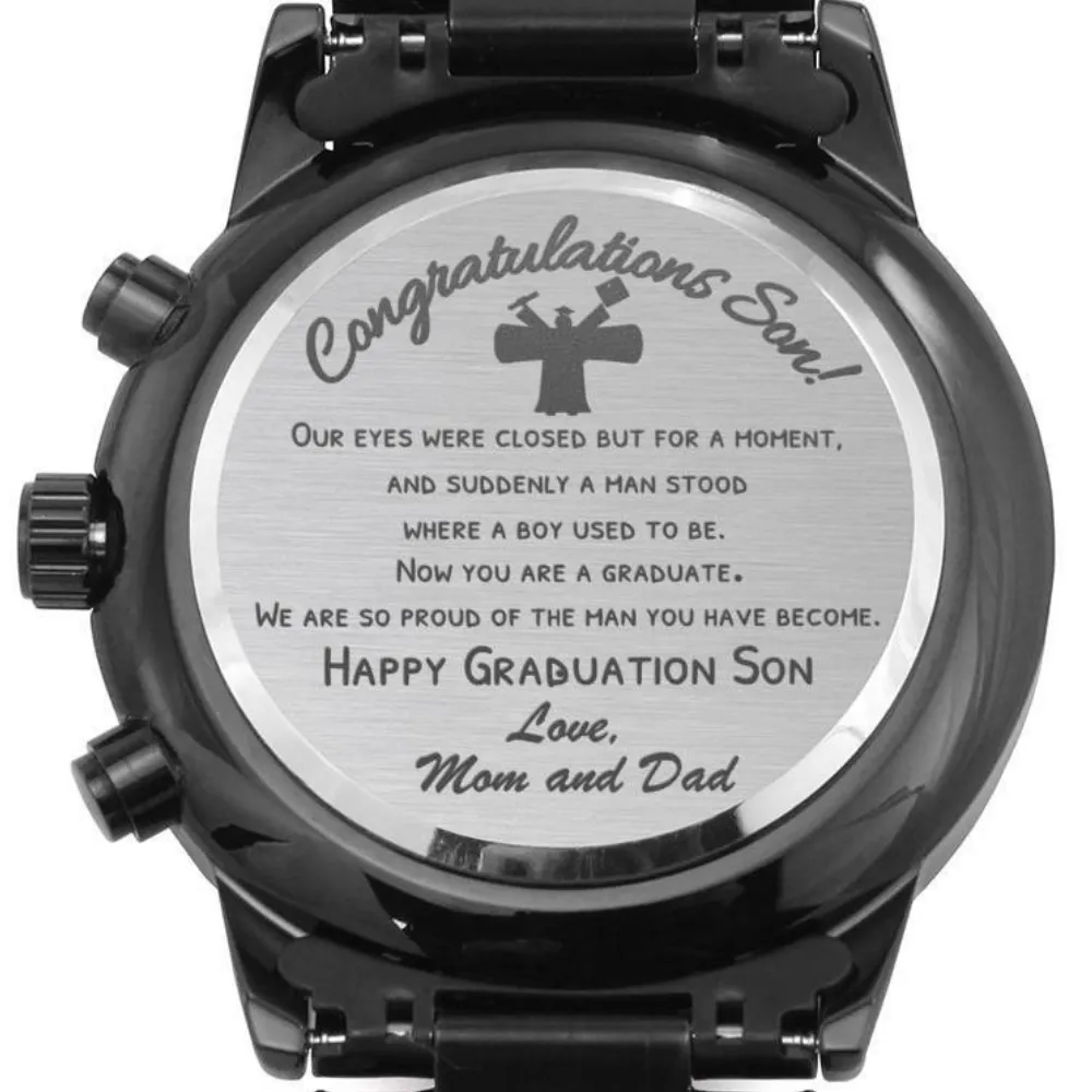 Graduation Son Gift From Mom and Dad - Engraved Luxury Watch