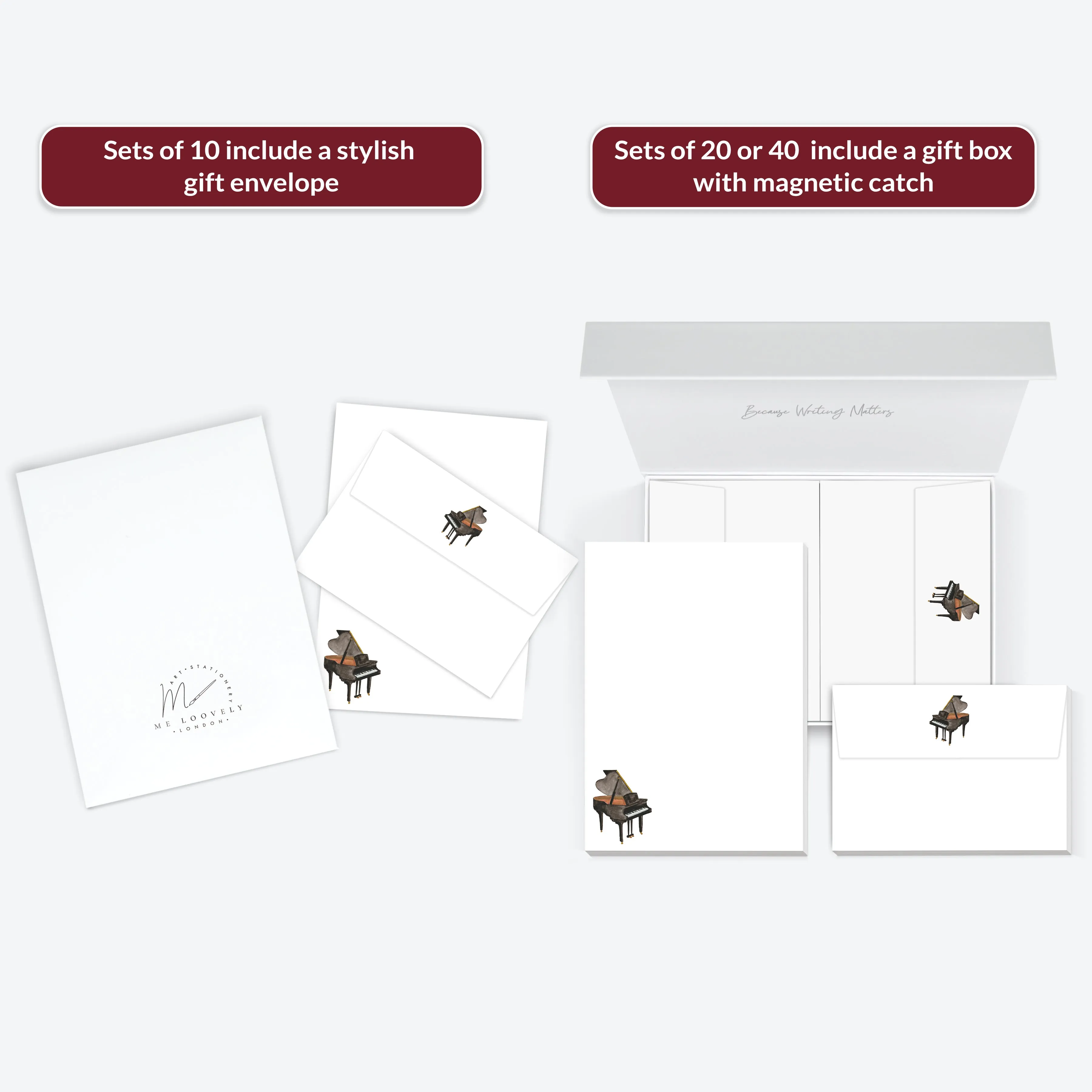 Grand Piano Letter Writing Set