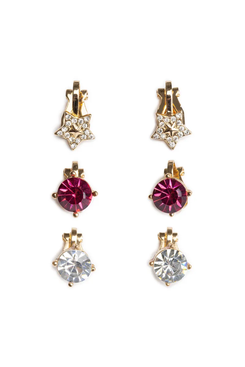 Great Pretenders Holiday Pleather Tree Clip on Earrings, 3pair