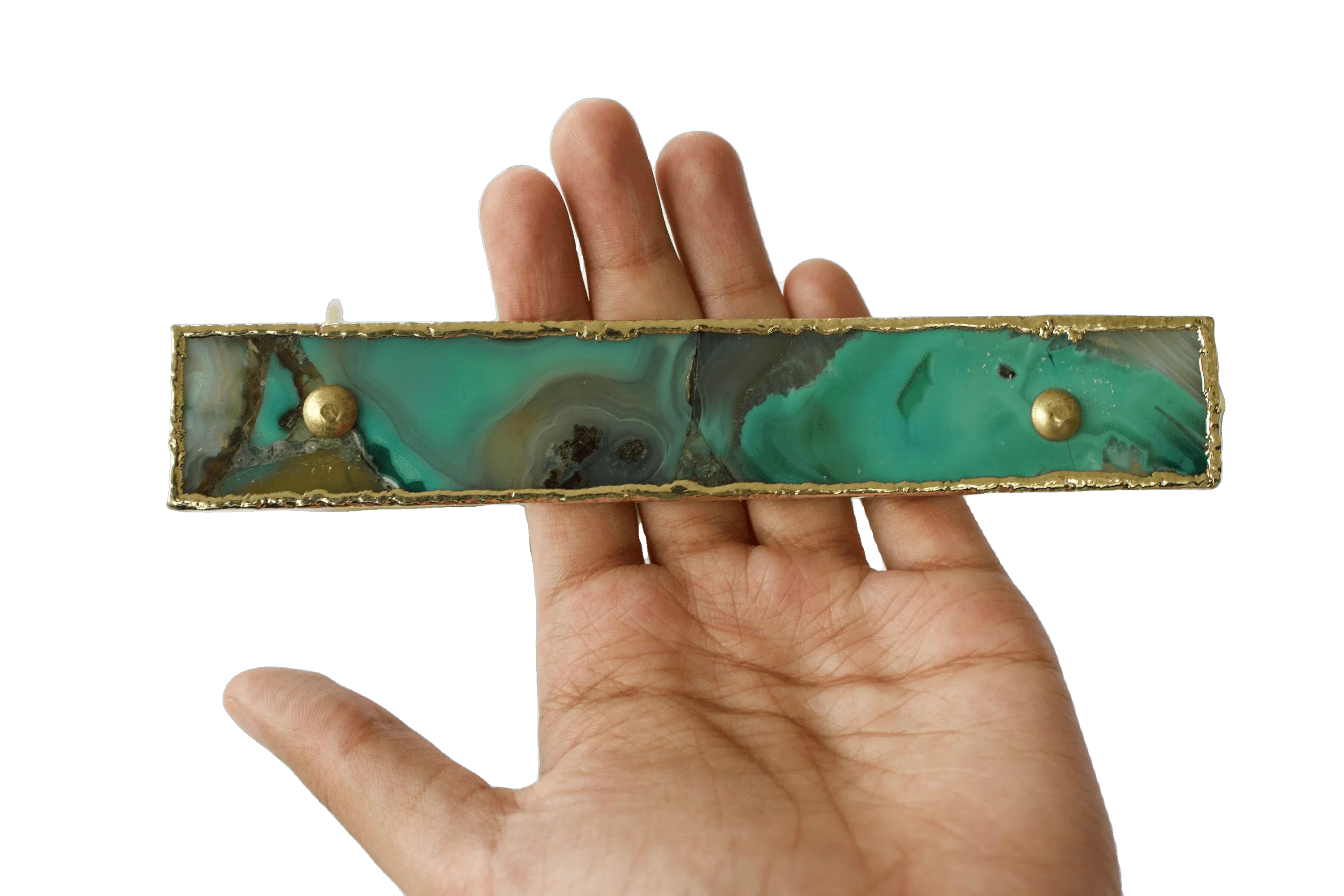 Green Agate Cabinet Door Pull Handle - Set of 4