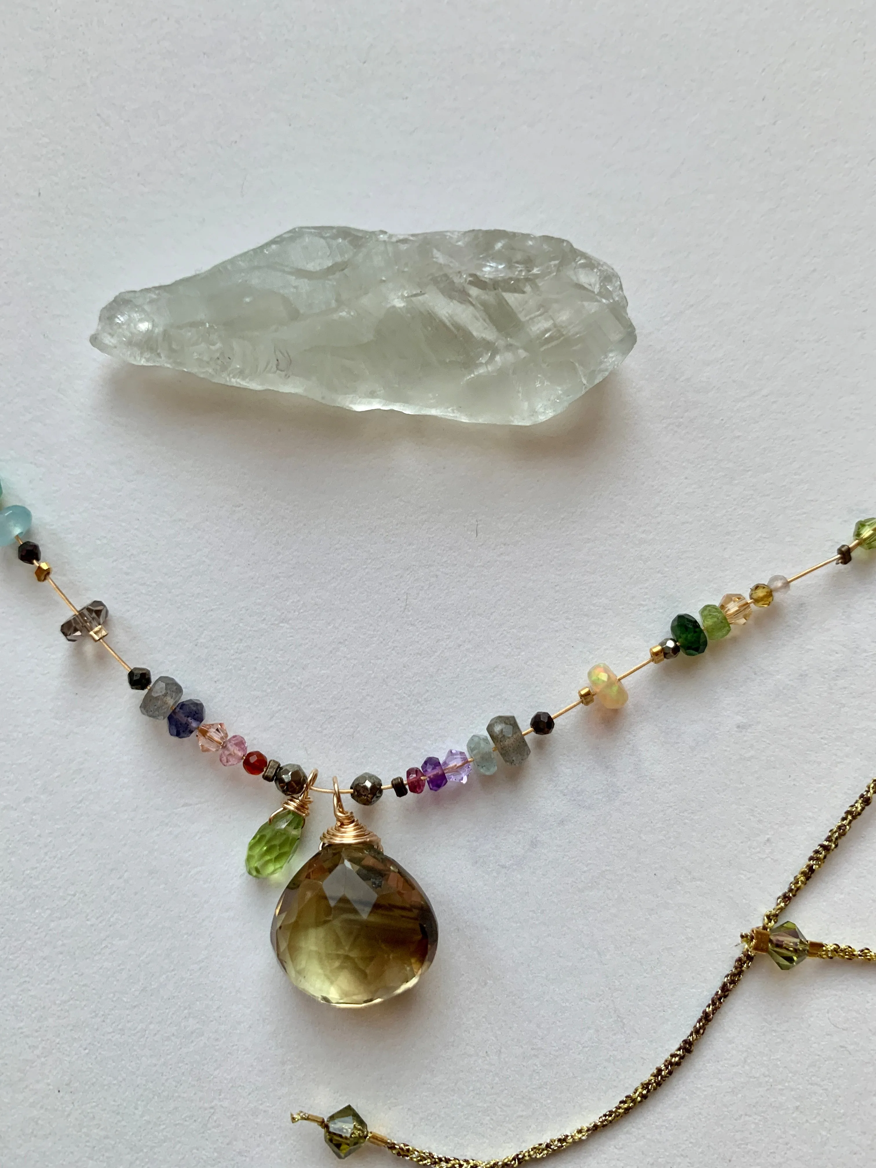 Green Quartz 7chakras Necklace