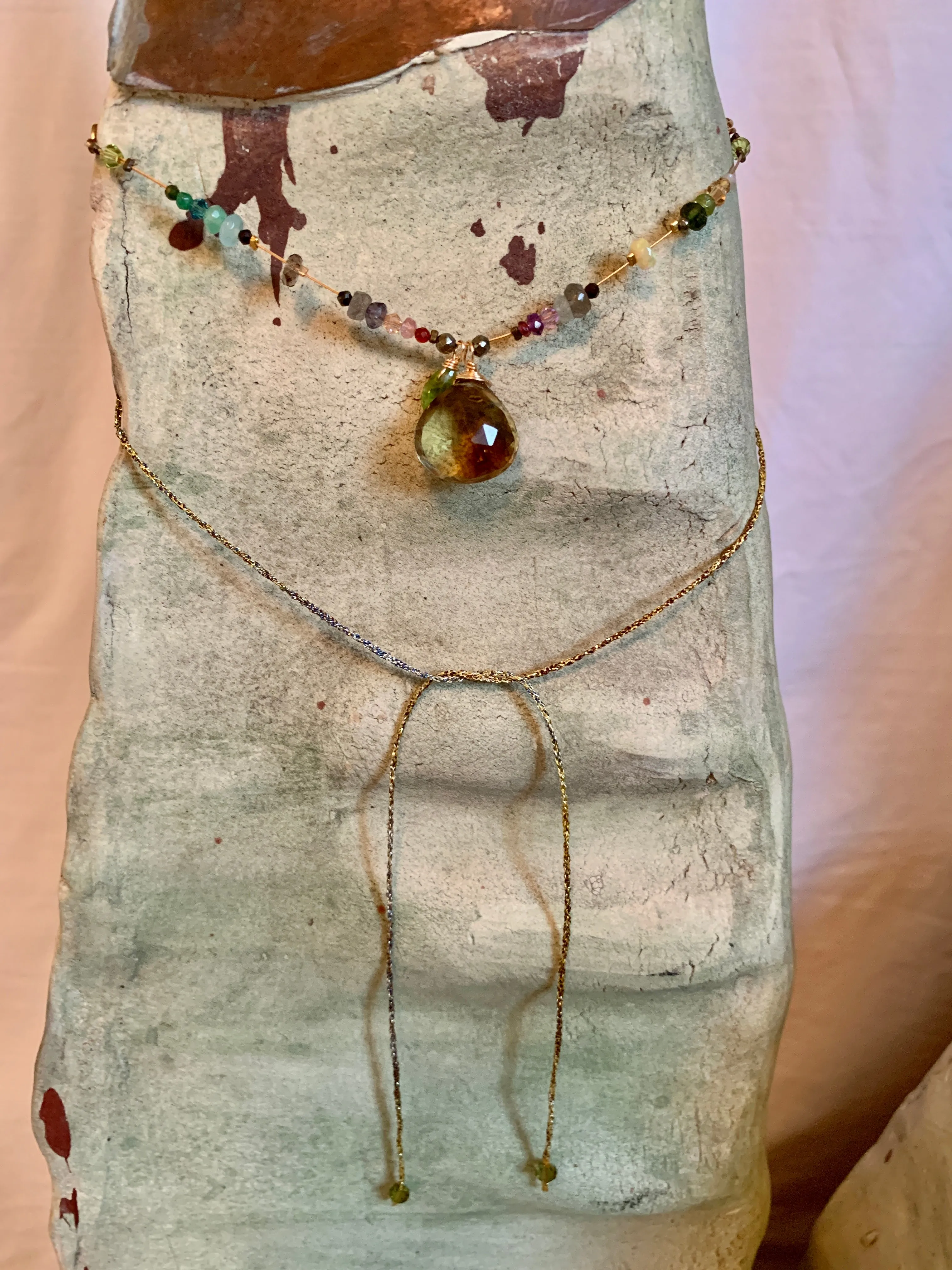 Green Quartz 7chakras Necklace