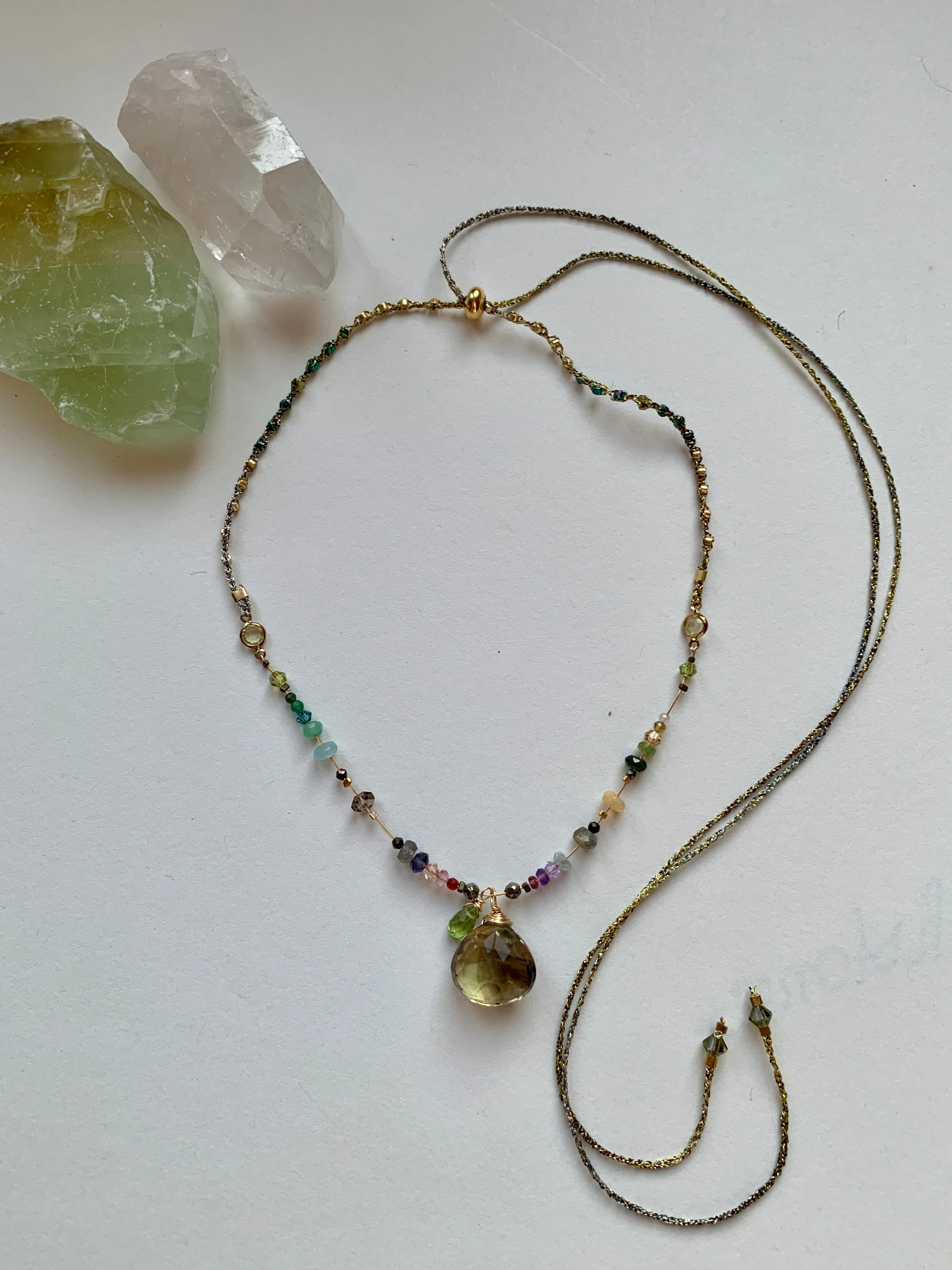 Green Quartz 7chakras Necklace