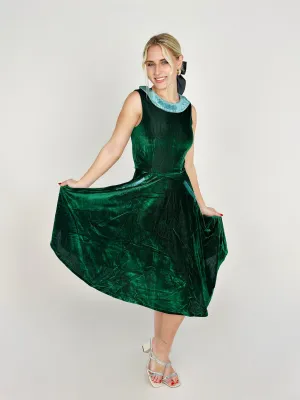 Green Velvet Midi Dress