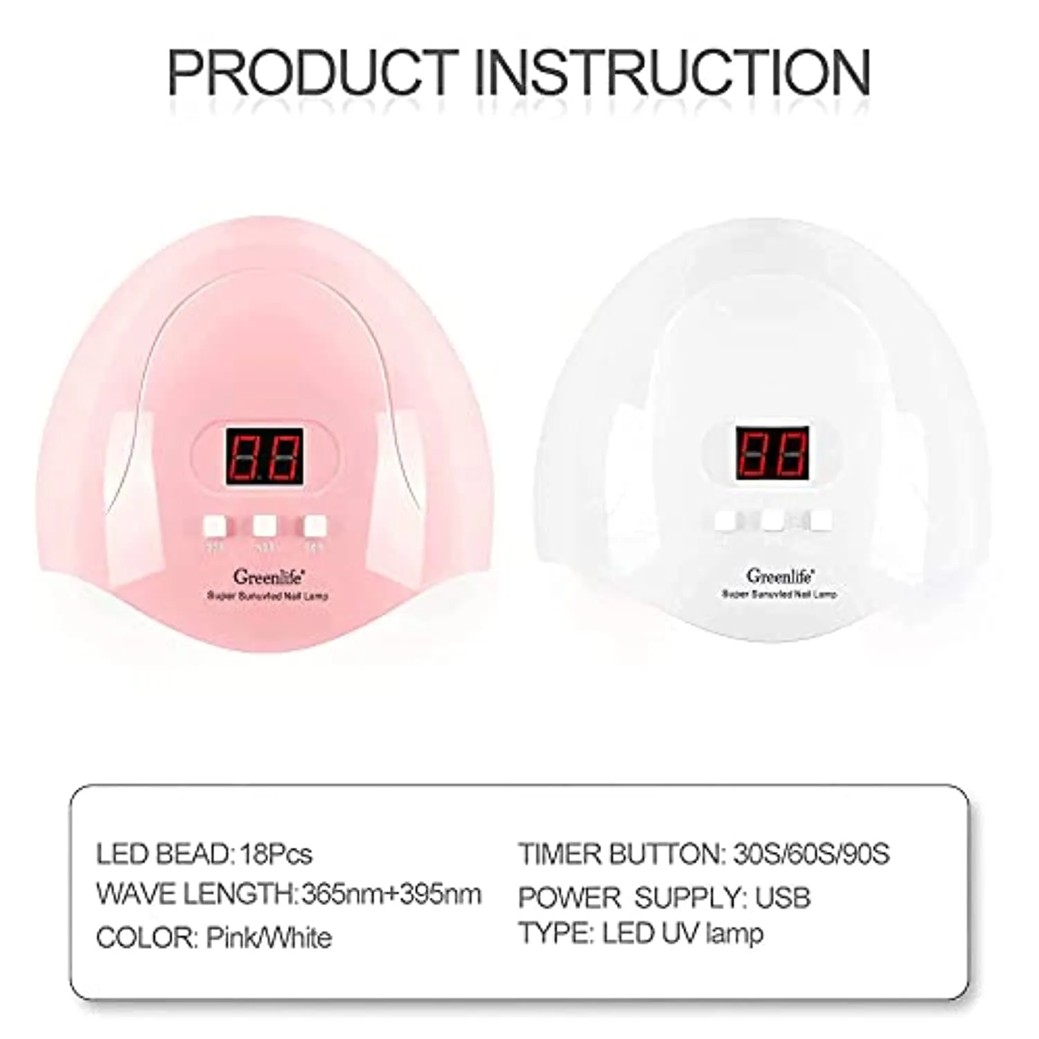 GreenLife Electric Nail Drill 20000rpm machine   54W 18pcs UV LED Nail Light Portable UV LED Nail Lamp