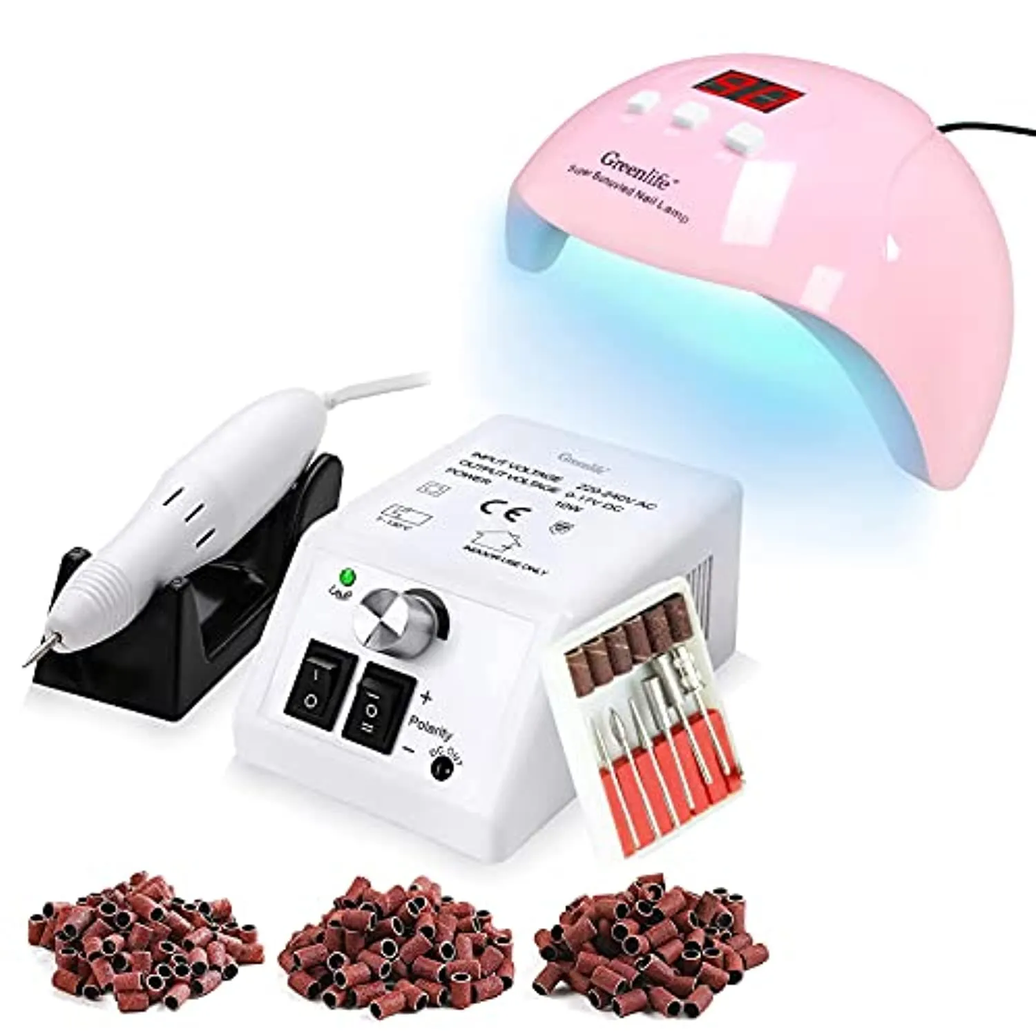 GreenLife Electric Nail Drill 20000rpm machine   54W 18pcs UV LED Nail Light Portable UV LED Nail Lamp