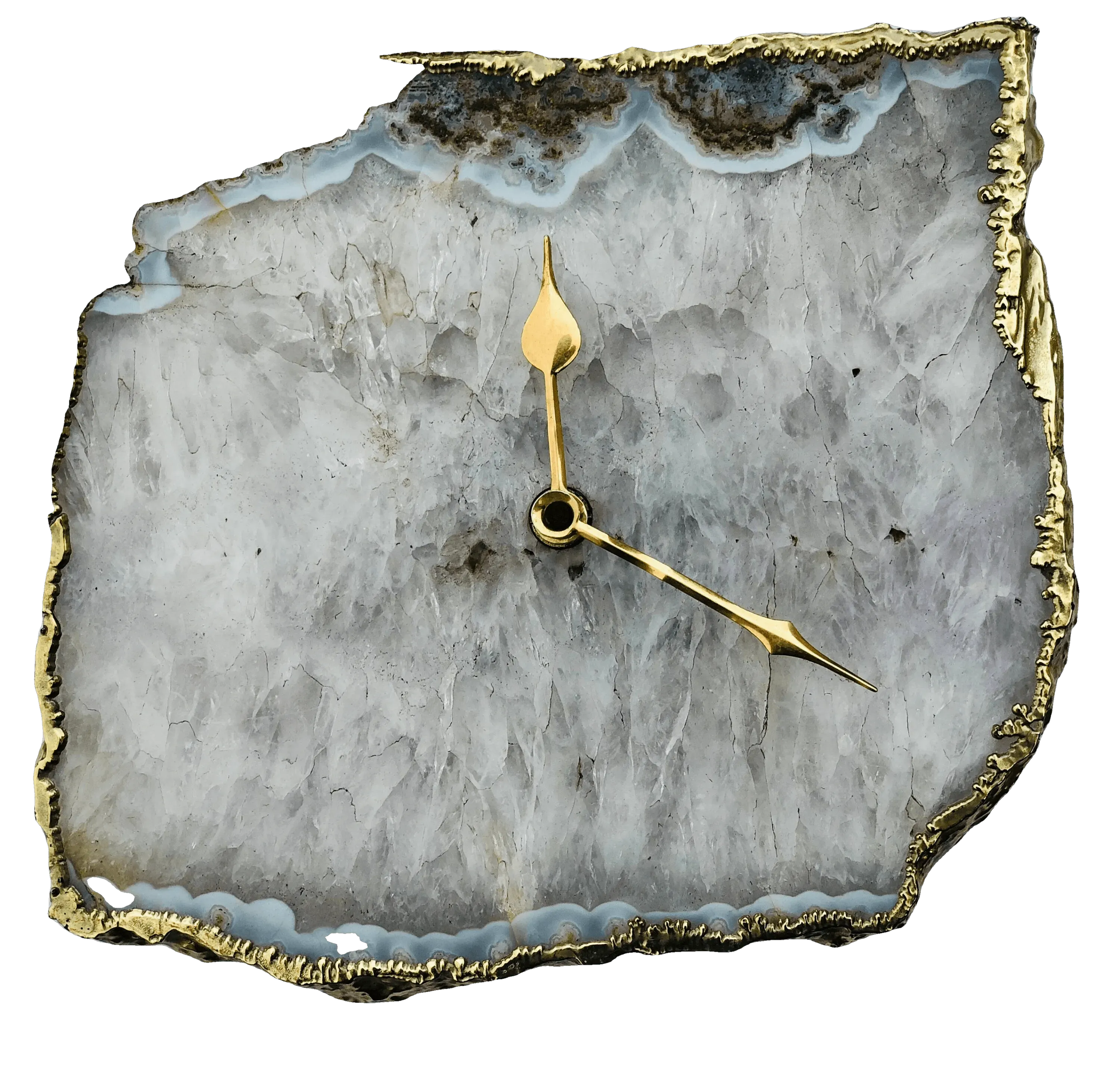 Grey Agate Large Wall Desk Clock