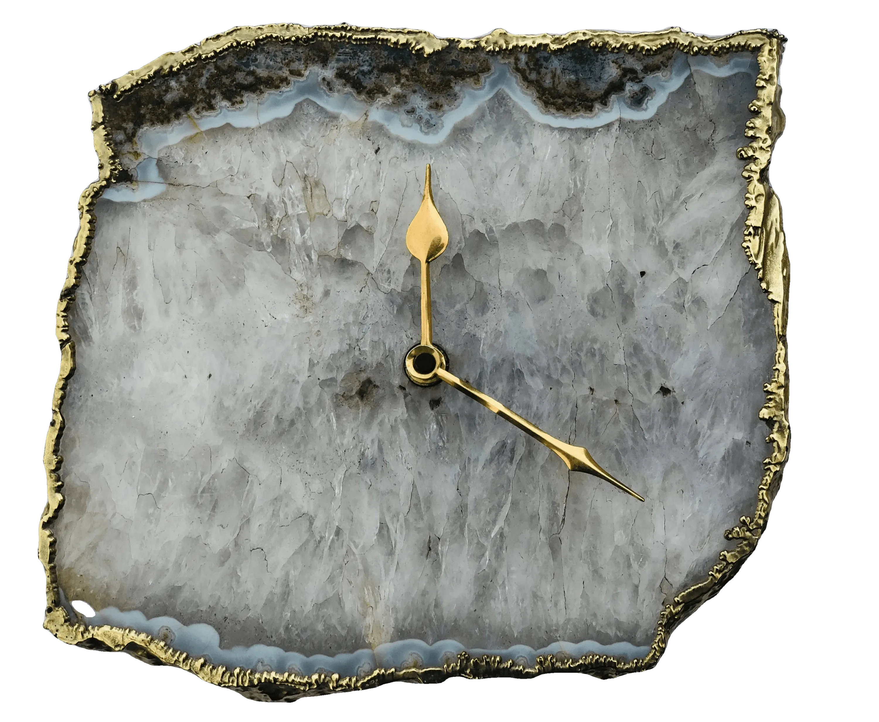 Grey Agate Large Wall Desk Clock