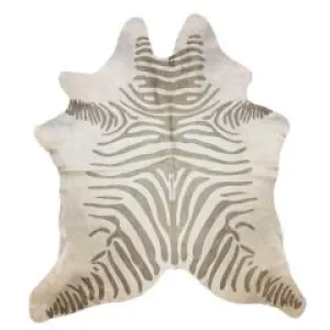 Grey & White Zebra Premium Brazilian Cowhide, XL CH38SW I