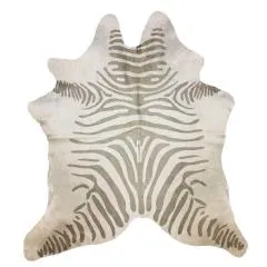 Grey & White Zebra Premium Brazilian Cowhide, XL CH38SW I