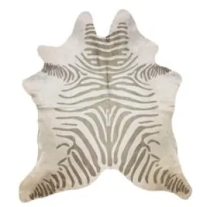 Grey & White Zebra Premium Brazilian Cowhide, XL CH38SW R