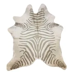 Grey & White Zebra Premium Brazilian Cowhide, XL CH38SW W