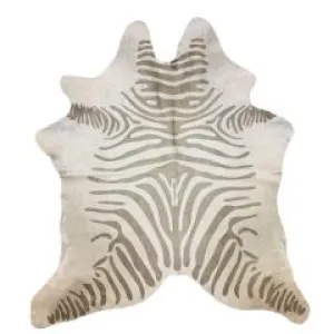 Grey & White Zebra Premium Brazilian Cowhide, XL CH38SW W