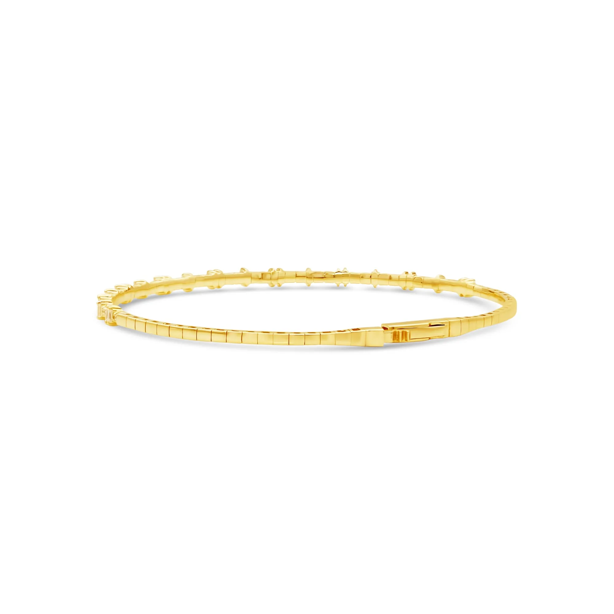 Half Eternity Baguette & Round Diamond Flex Bangle