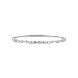 Half Eternity Baguette & Round Diamond Flex Bangle