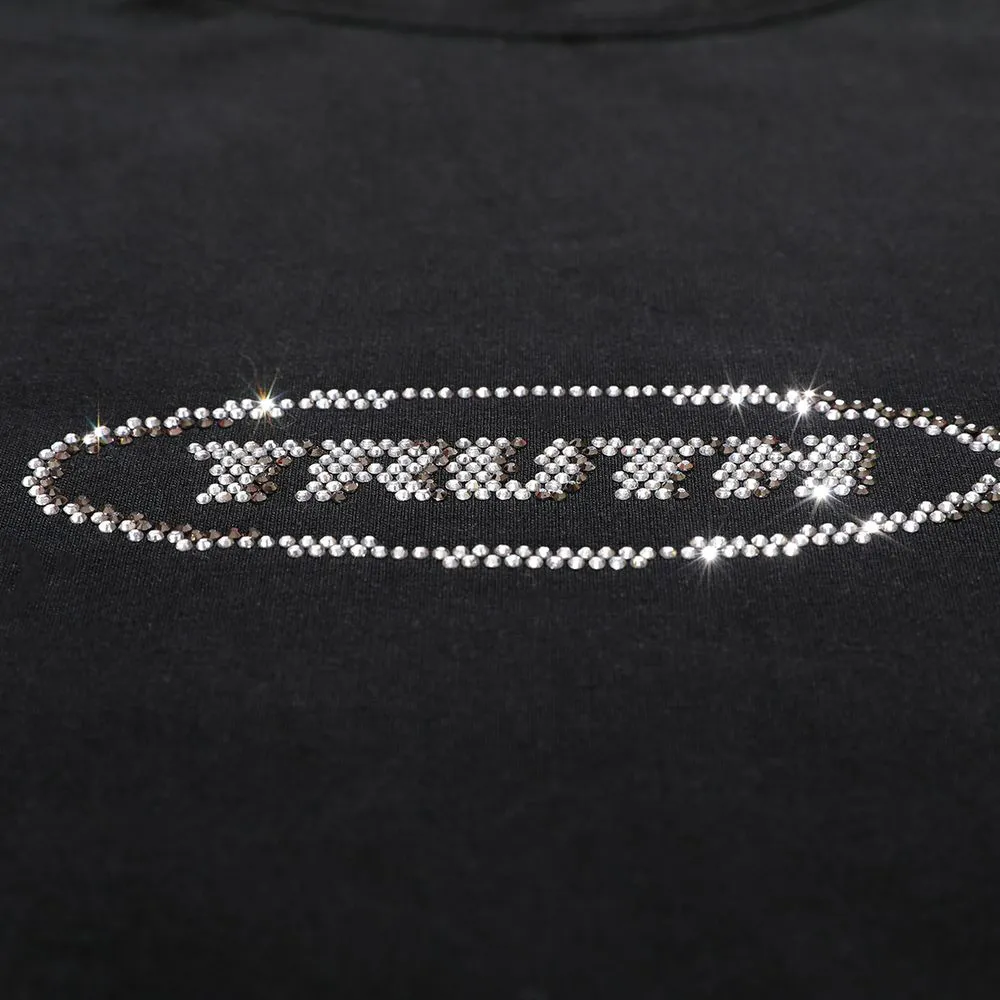 Half Turtleneck Rhinestone Sweatshirt