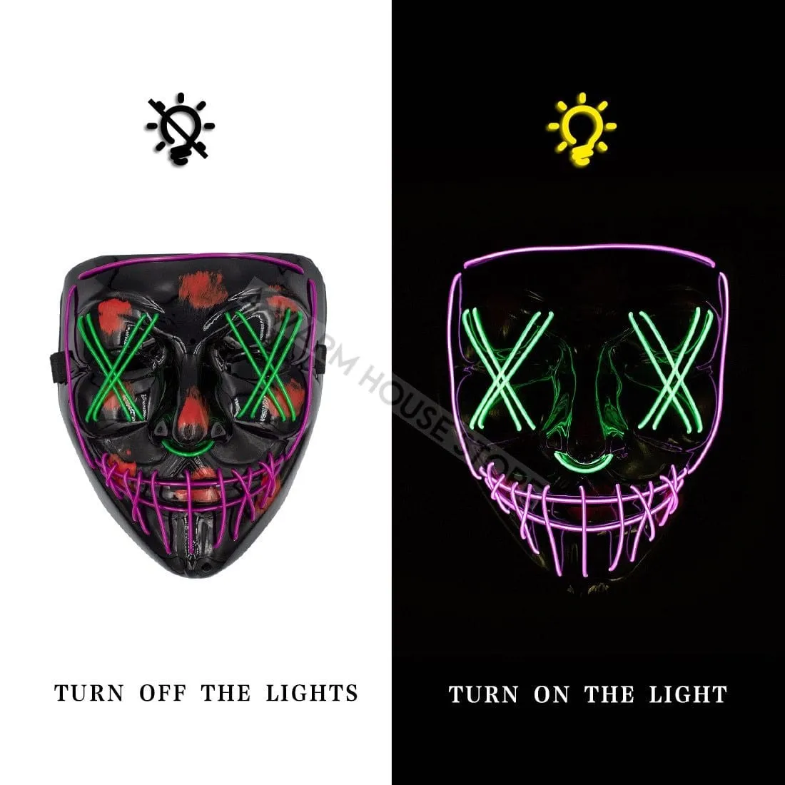 Halloween Purge LED Mask