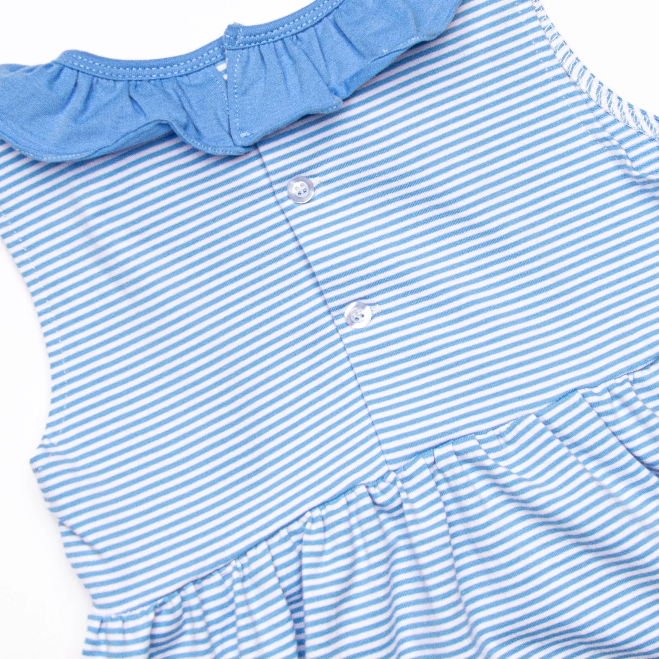 Hannah Dress, Medium Blue Stripe